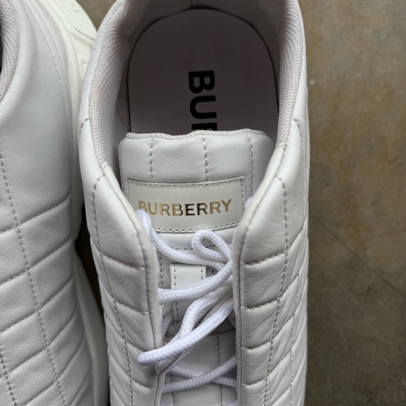 Burberry Axburton Quilted Leather Sneakers - White - Picture 4 of 9
